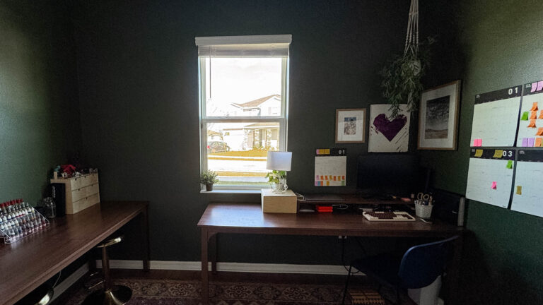 A Moody Office Makeover