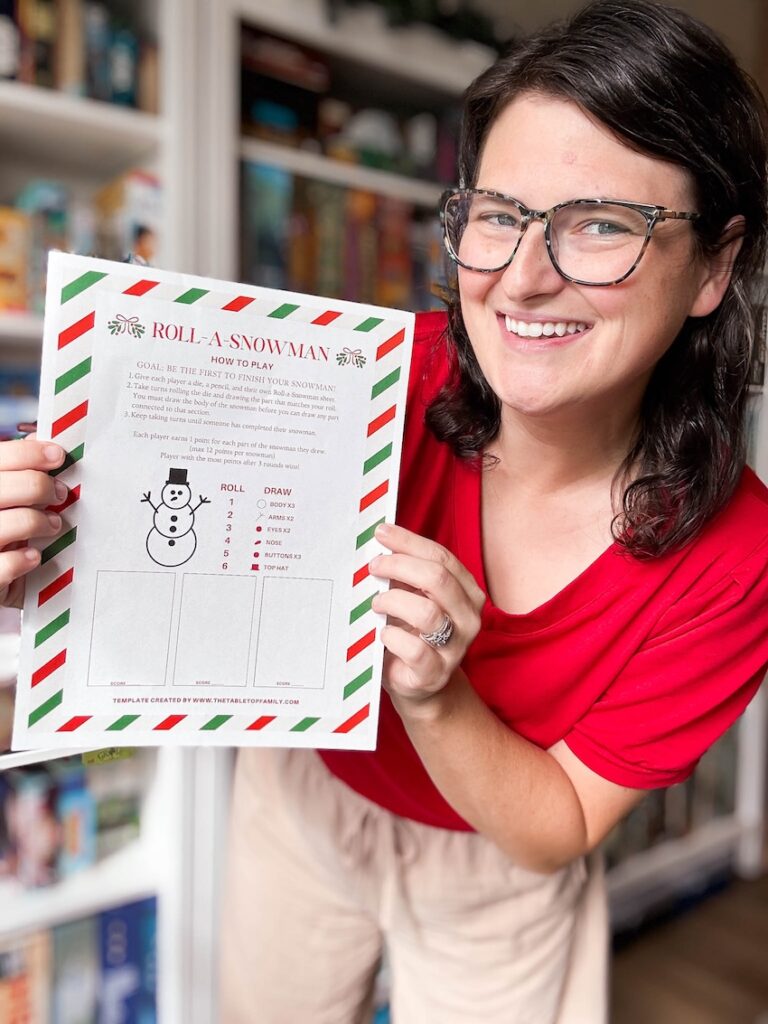 Easy Christmas Party Game: Roll a Snowman Dice Game