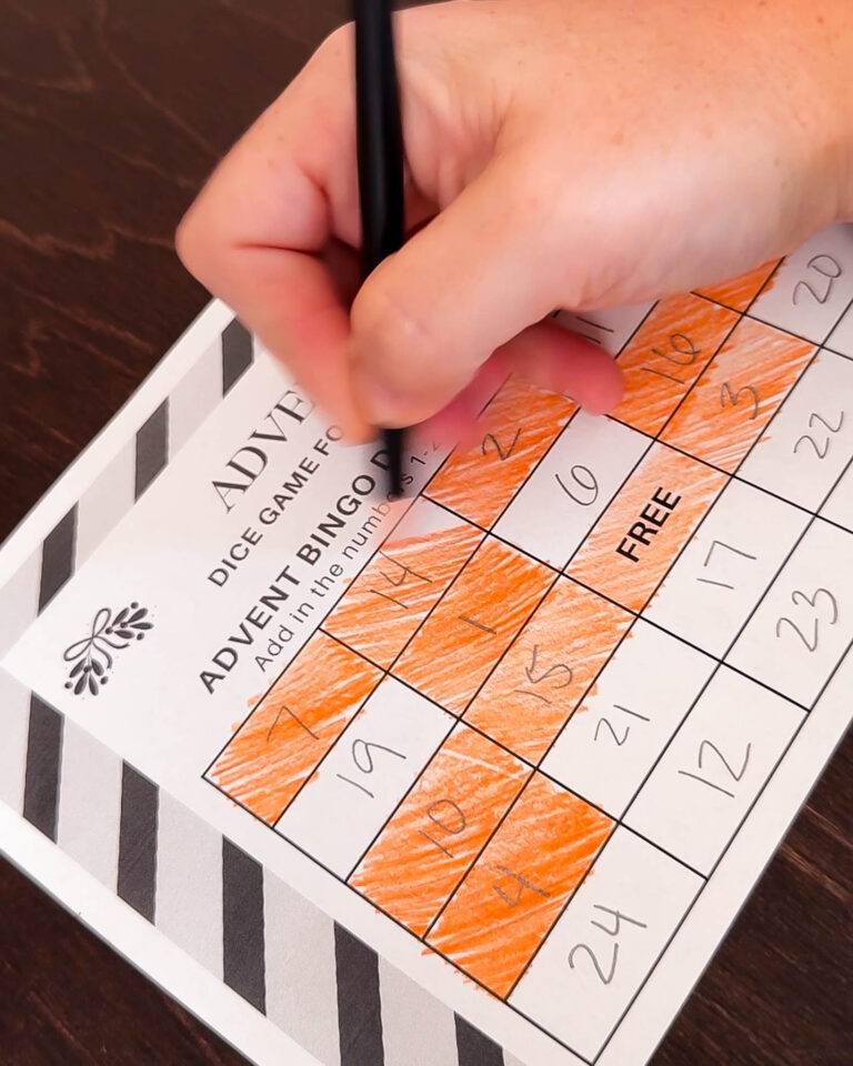 Easy Christmas Party Game: Advent Dice Bingo