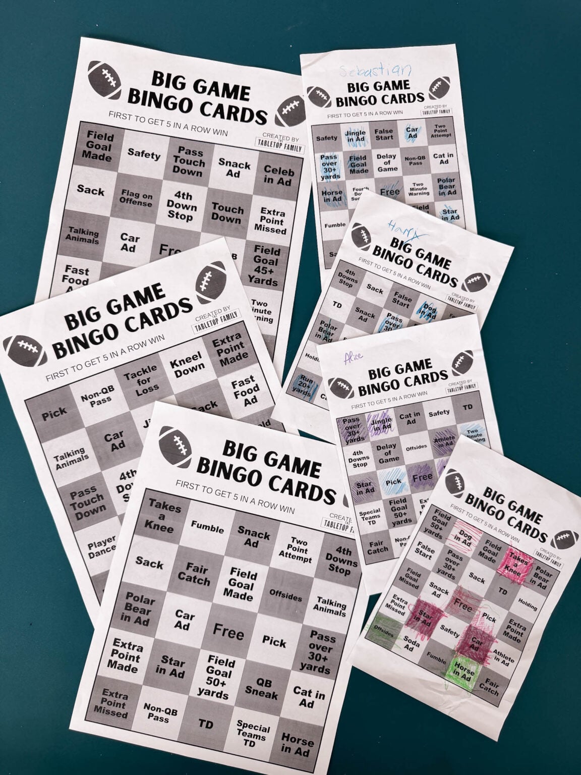 Games to Play While Watching Football (Free Printables) - The Tabletop ...